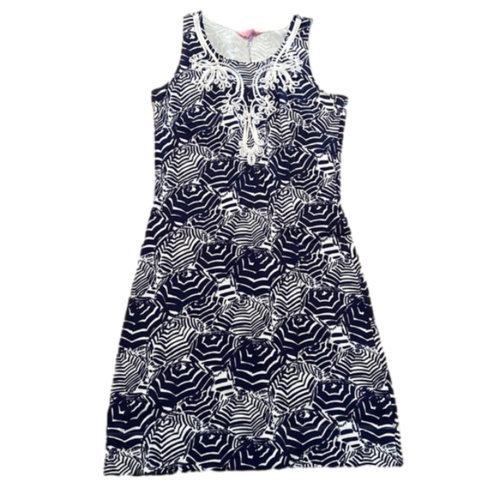 Lillie Pulitzer Sleeveless Umbrella Dress Style 96287 Navy Blue XS Resort Wear